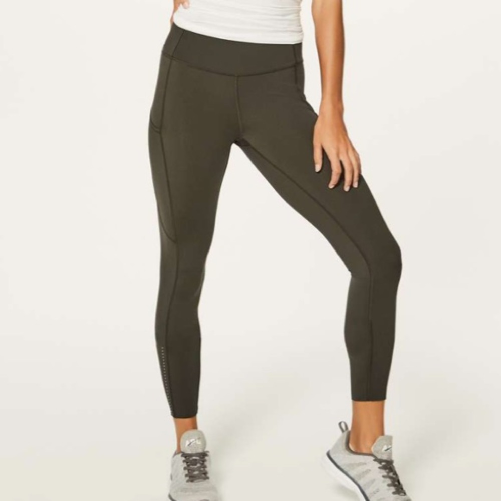 Lululemon Dark Olive Fast and Free Leggings